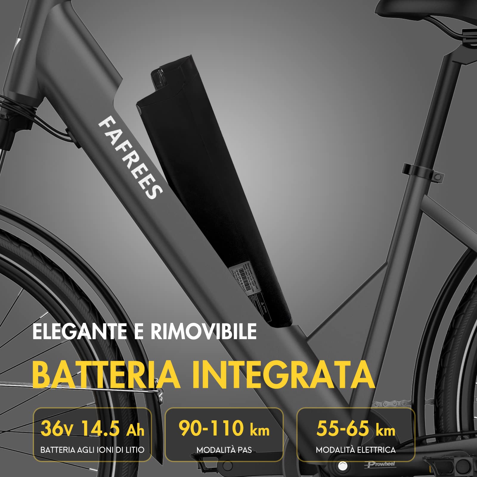 Fafrees Bicicletta elettrica F28 PRO, bici elettrica urbana da 27,5", motore da 250 W, batteria rimovibile da 14,5 Ah/522 Wh, ebike da donna e uomo