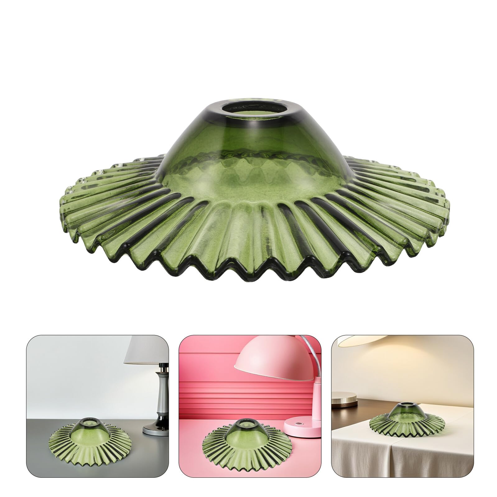 Ciemnozielony szklany klosz szklany klosz lampy lampy dzwonkowej Zielona lampa zabytkowy Lampa wisząca Odcień ściennej Absaż sufitowy Green