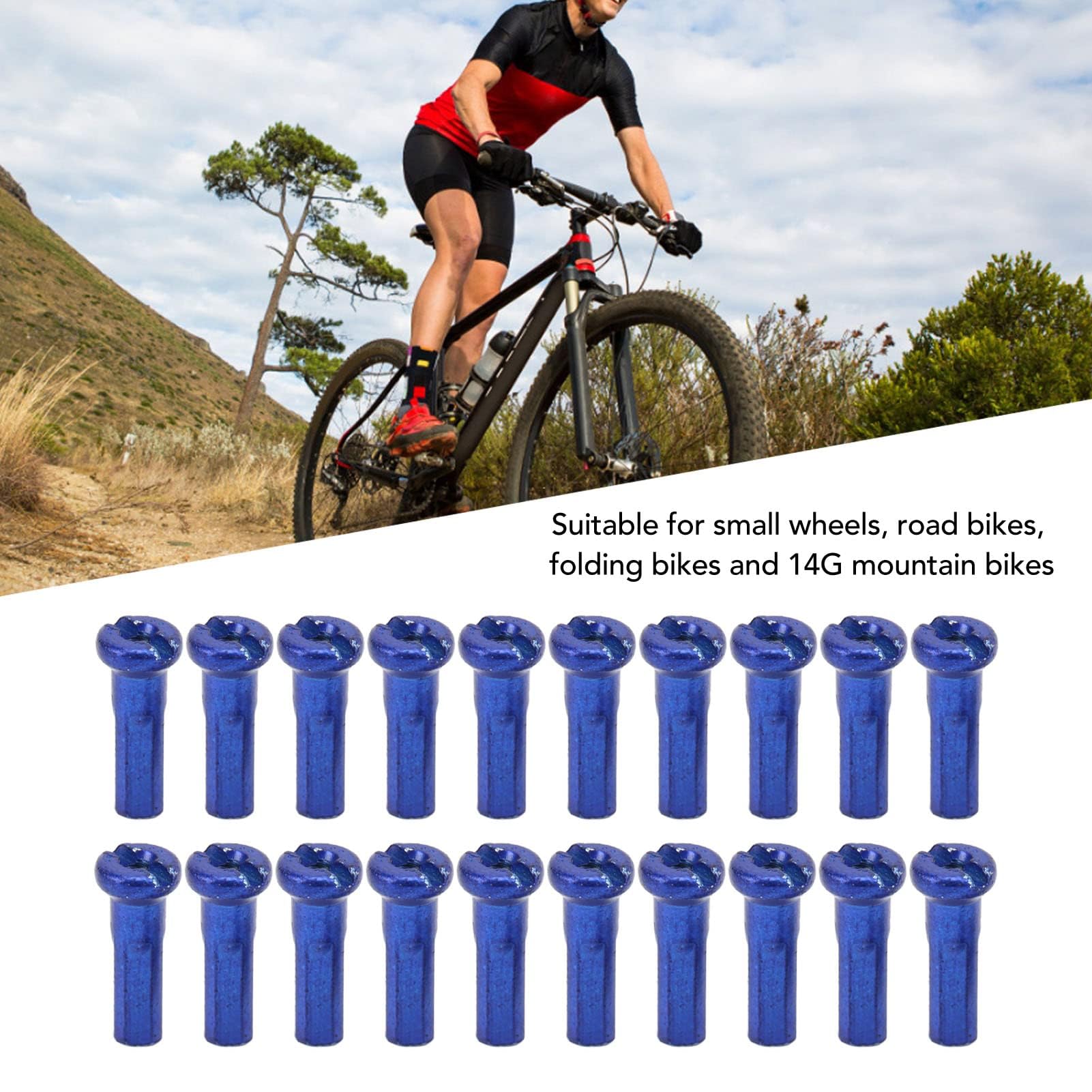 Dilwe Sombrero de Radios de Bicicleta, 80 Piezas, Pezón de Radios de Bicicleta de Carretera, Longitud 14 Mm para Bicicletas, Carretera, Urbana, Profesionales y DIY (Color)