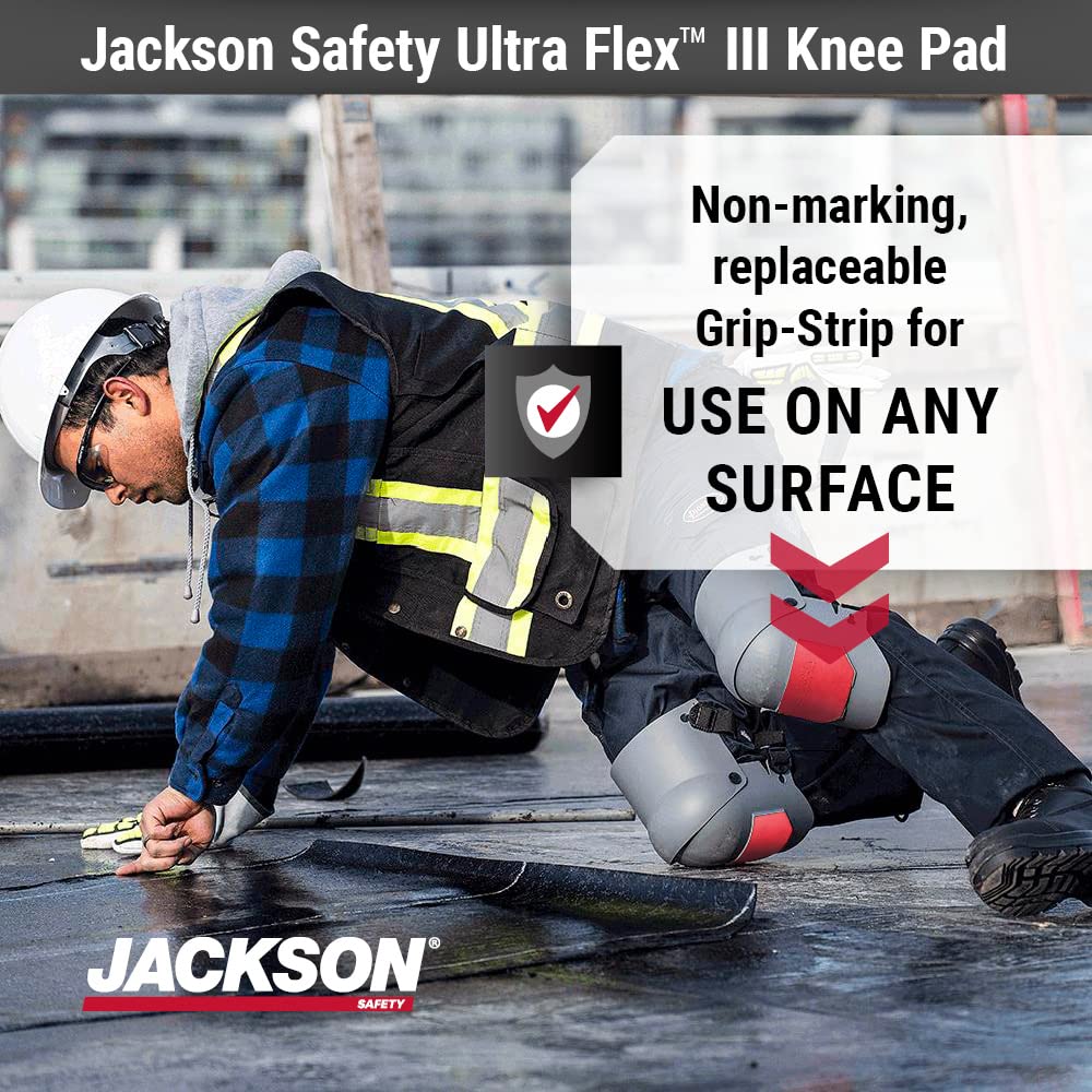 JACKSON Safety 95110 Ultra-Flex wysokiej jakości ochronne trwałe antypoślizgowe ochraniacze na kolana do pracy, ogrodnictwa, podłóg lub DIY, szary