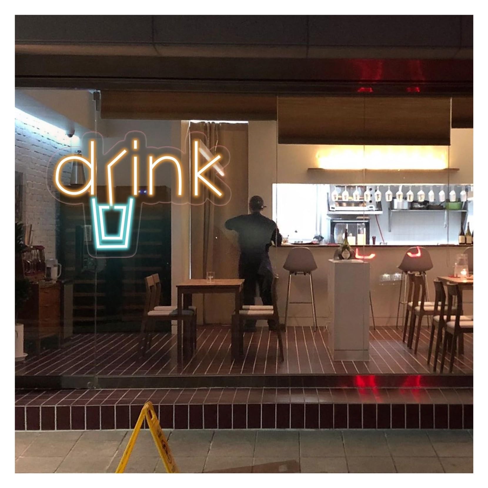 RONGCH Hanging Art Signs Drink with Cup & Straw Neon Sign,Suitable for Milk Tea Shop Wall Decor with Dimmable 28cmx40cm(C)