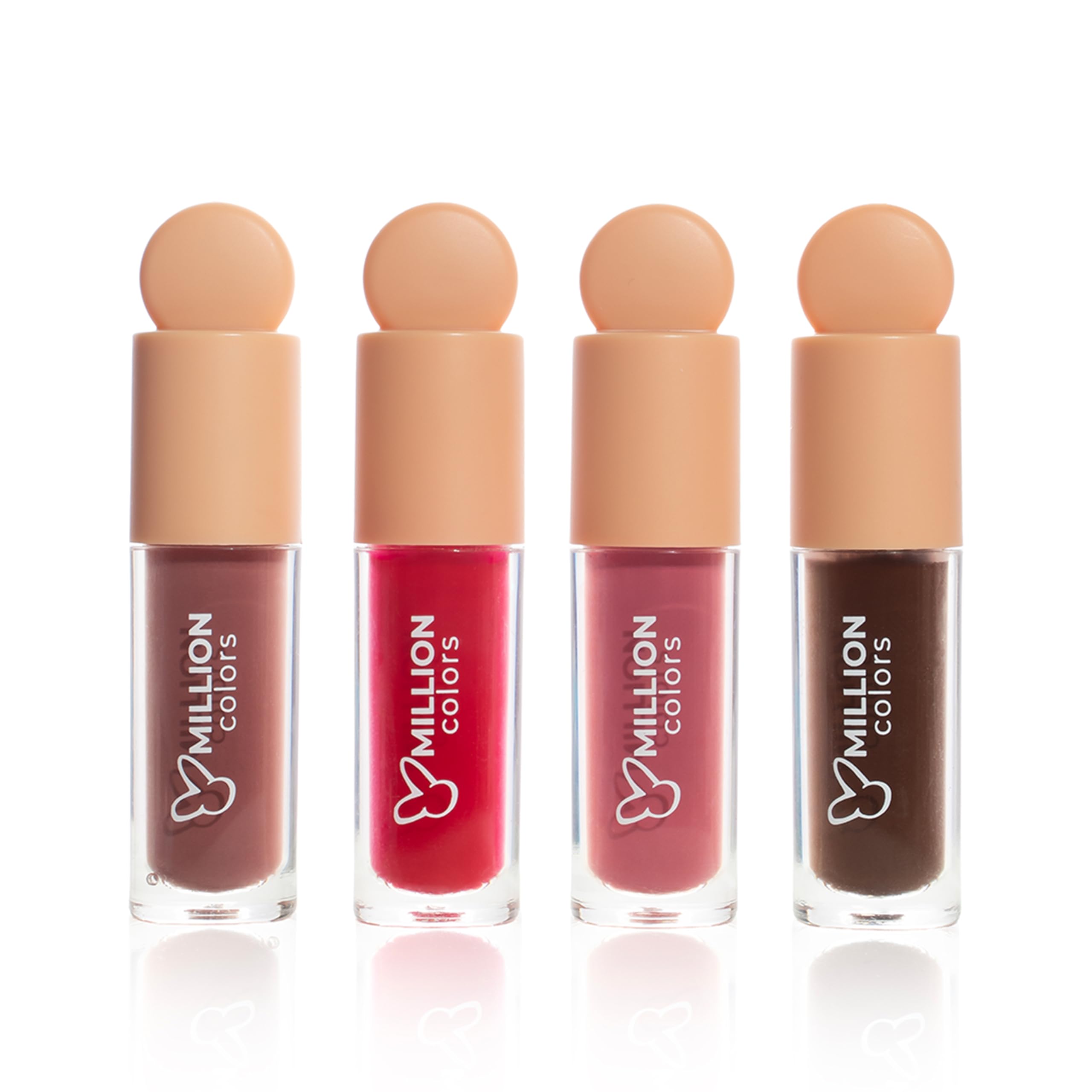 Million Colors Tinted Glow Lip Tint Balm Oil For Women Dark, Dry and Chapped Lips | Provides Hydration, Moisturizing and Plump - (Pack of 4 - Peach, Strawberry, Chocolate, Honey) - 8ml-picture-26