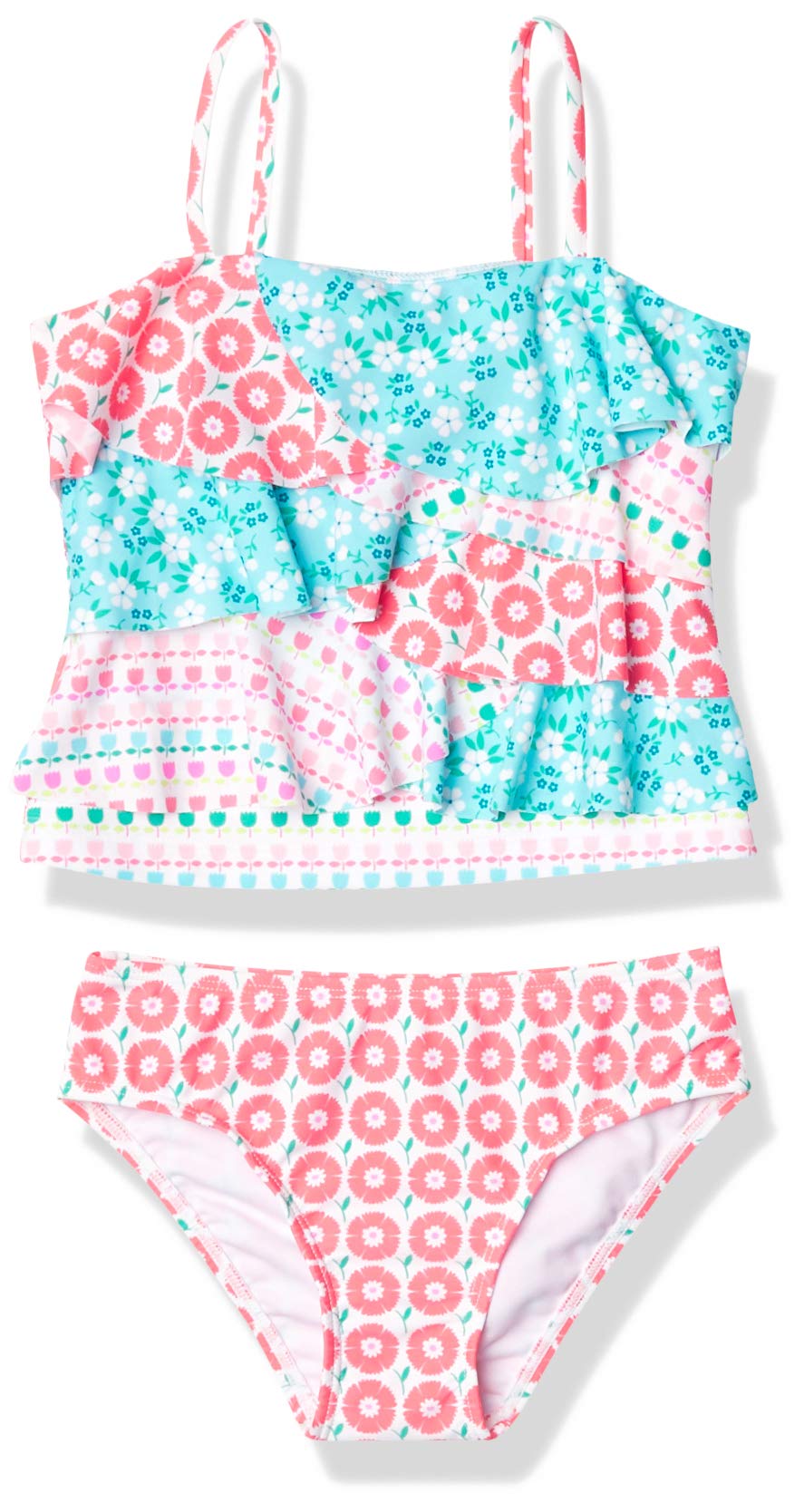 Girls' Flounce Ruffle Tankini Two Piece Bikini Set