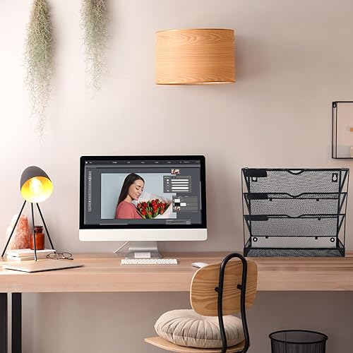 Miniatura 8 de Paddsun Soporte magnético de 4 niveles para archivos, organizador de archivos de pared, soporte magnético para refrigerador, instalación sin