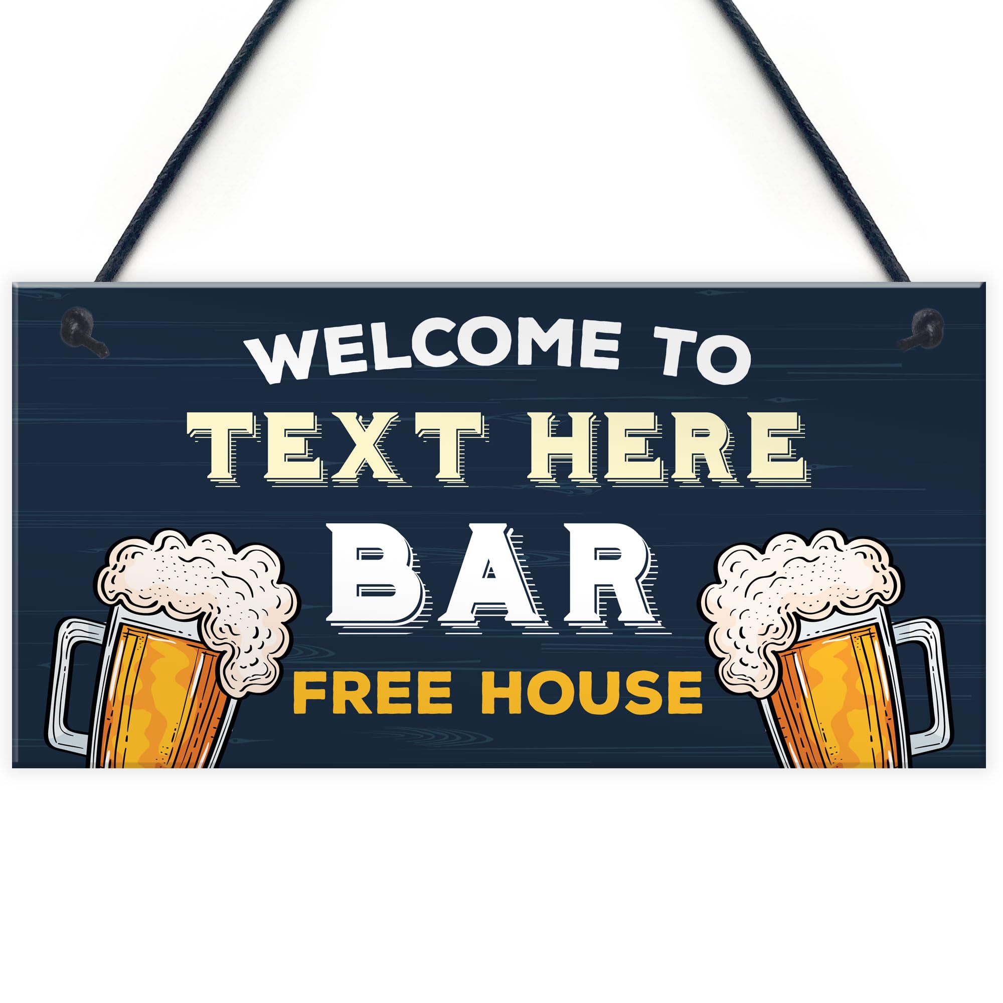 RED OCEAN Personalised Home Bar Gift, Personalised Bar Sign For Home Pub Garden Bar, Novelty Man Cave Decor Signs Accessories, Home Pub Decor Plaques, Beer Gifts For Him
