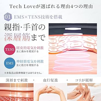 【美品】Tech Loveスマートハンドケア　ハンドマッサージ機　白 Tech Love スマートハンドケア 手首冷え 機器 プレゼント