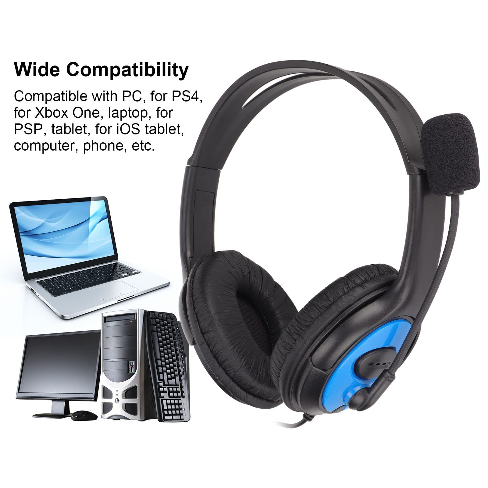 USB-game-headset, 1,57 inch verstelbare hoofdtelefoon, over-ear gaming