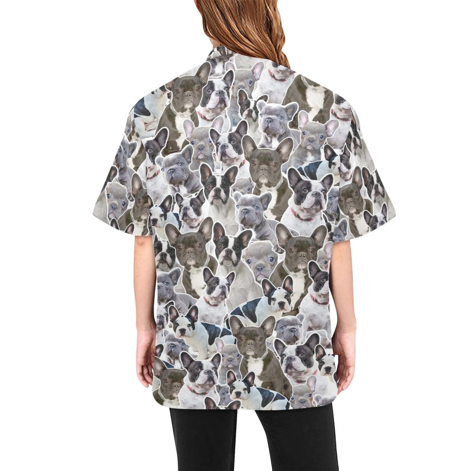 COWCUTE Pet Grooming Jackets for Bulldog Lover, Waterproof Bulldog Print Smocks for Groomer, Gifts for Bulldog Mom Owner