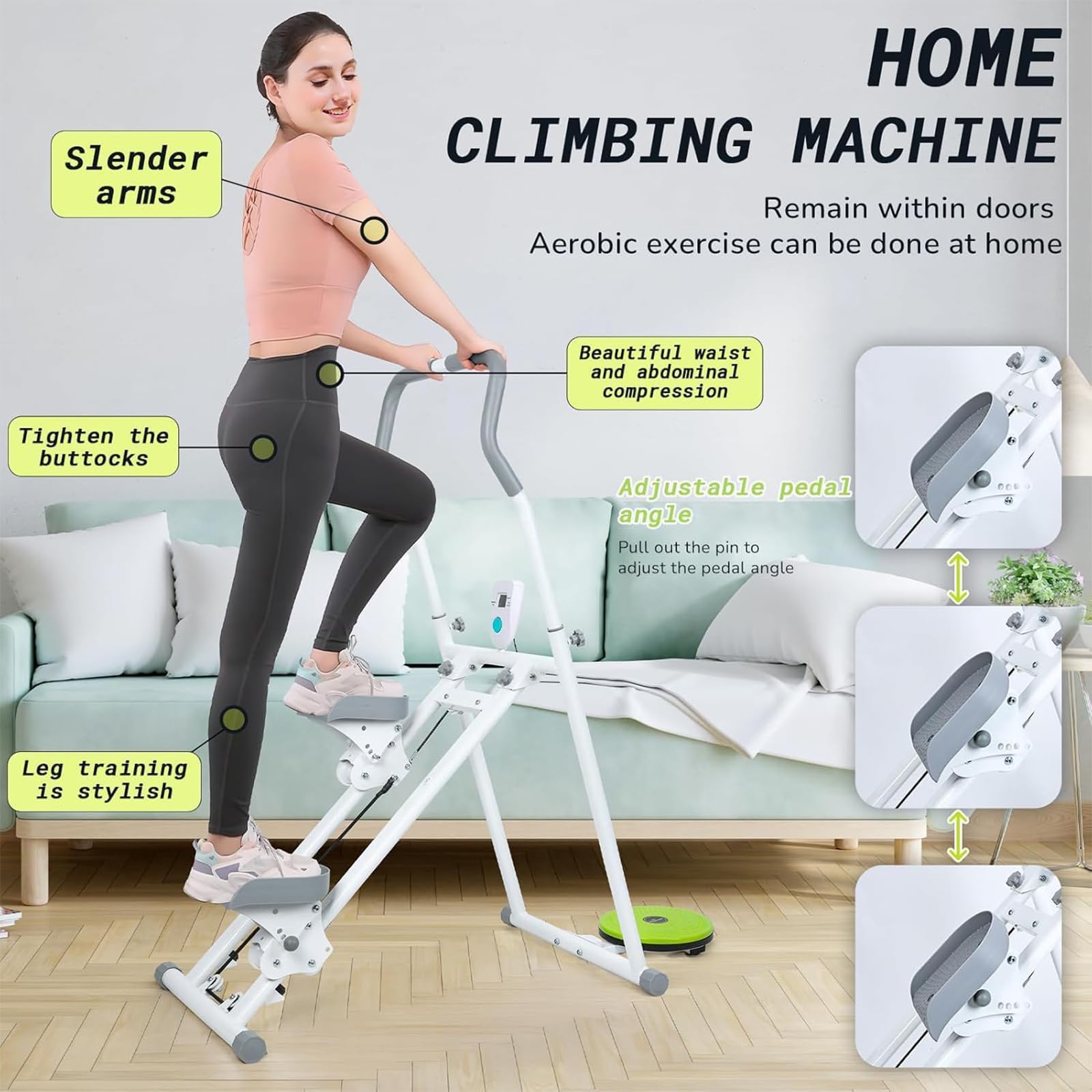 Scalatore verticale pieghevole per palestra domestica, per la perdita di peso e il fitness, design resistente e compatto