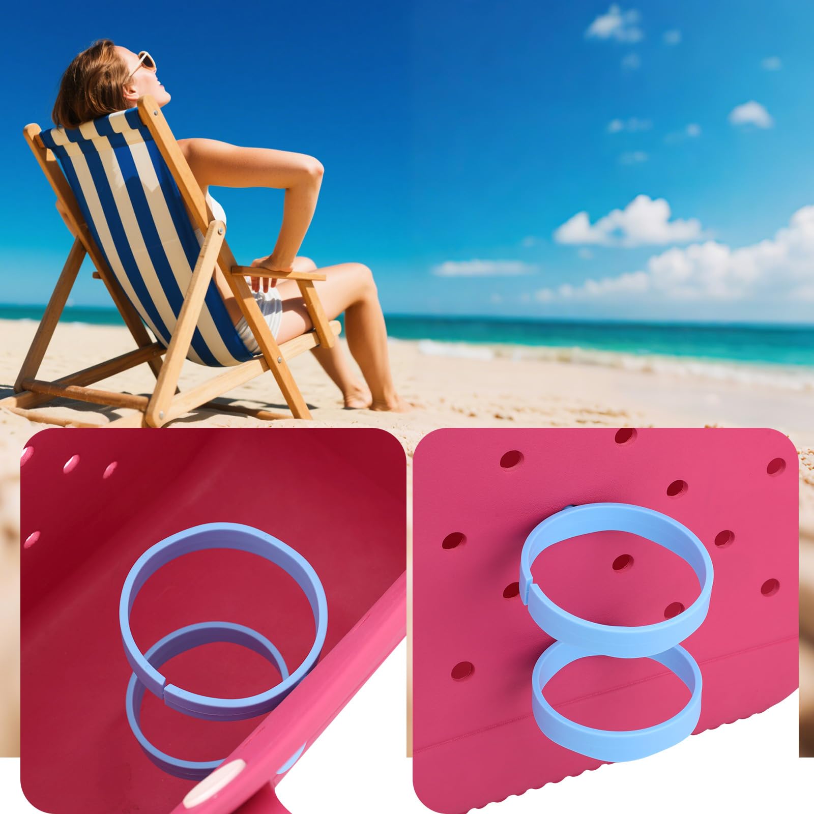 lasuroa 2szt Uchwyt Kubek do Bogg Bag Torby Kompatybilny z Stanley 30oz 40oz Butelką Wodę, Uchwyt Napoje Plastikowa Wkładka do Bogg Bag Torby Simply Southern Akcesoriów Beach Totes
