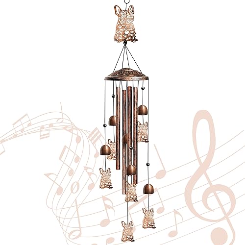 Miniatura 34 de Campanillas de viento de estrella para exterior, campanas de viento de 35 pulgadas con 4 tubos de aluminio para colgar, campanas de viento Cobre