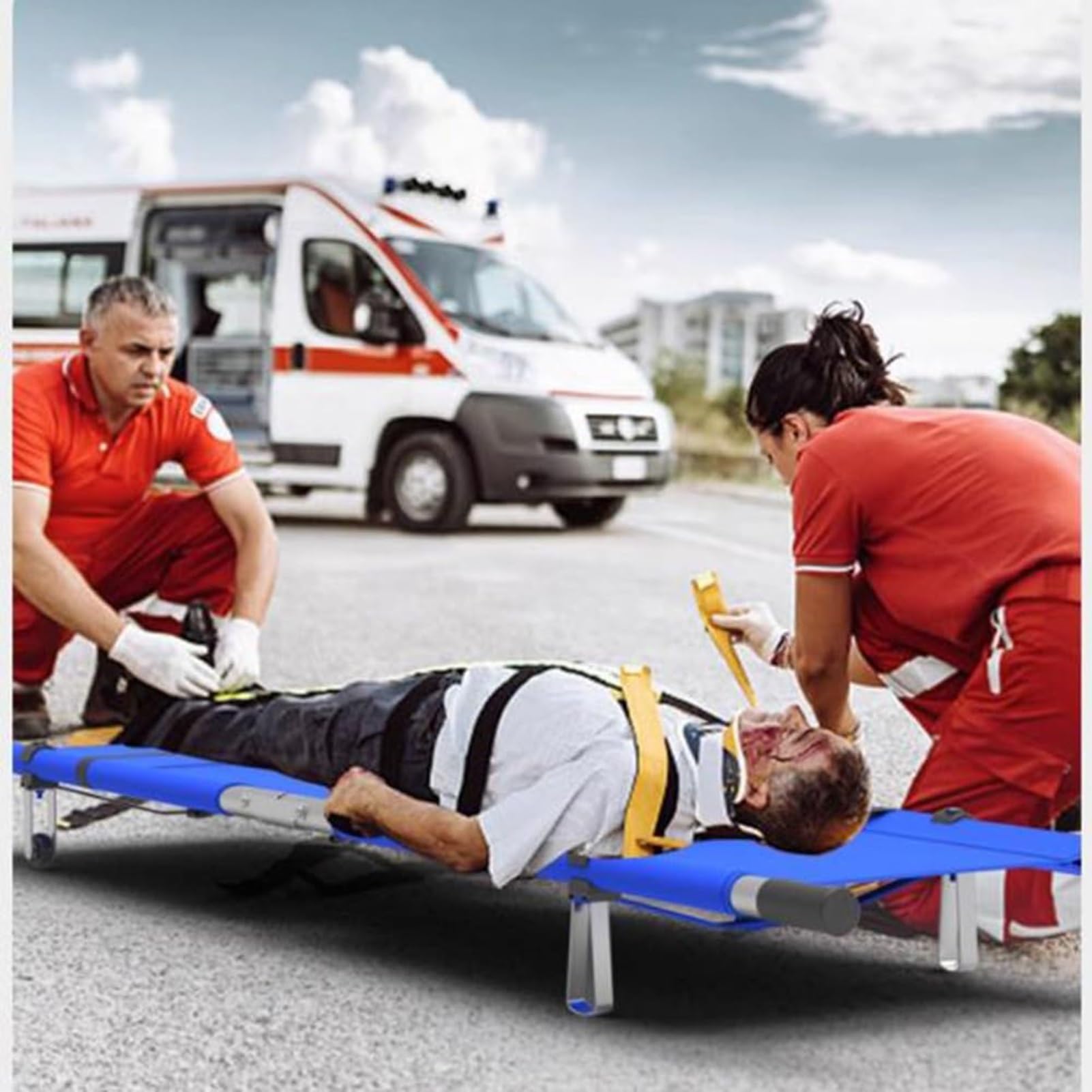 Camilla plegable de rescate, Camilla médica de emergencia para pacientes, Camilla de rescate para exteriores, Camilla portátil de aleación de aluminio Ligera., Camouflage