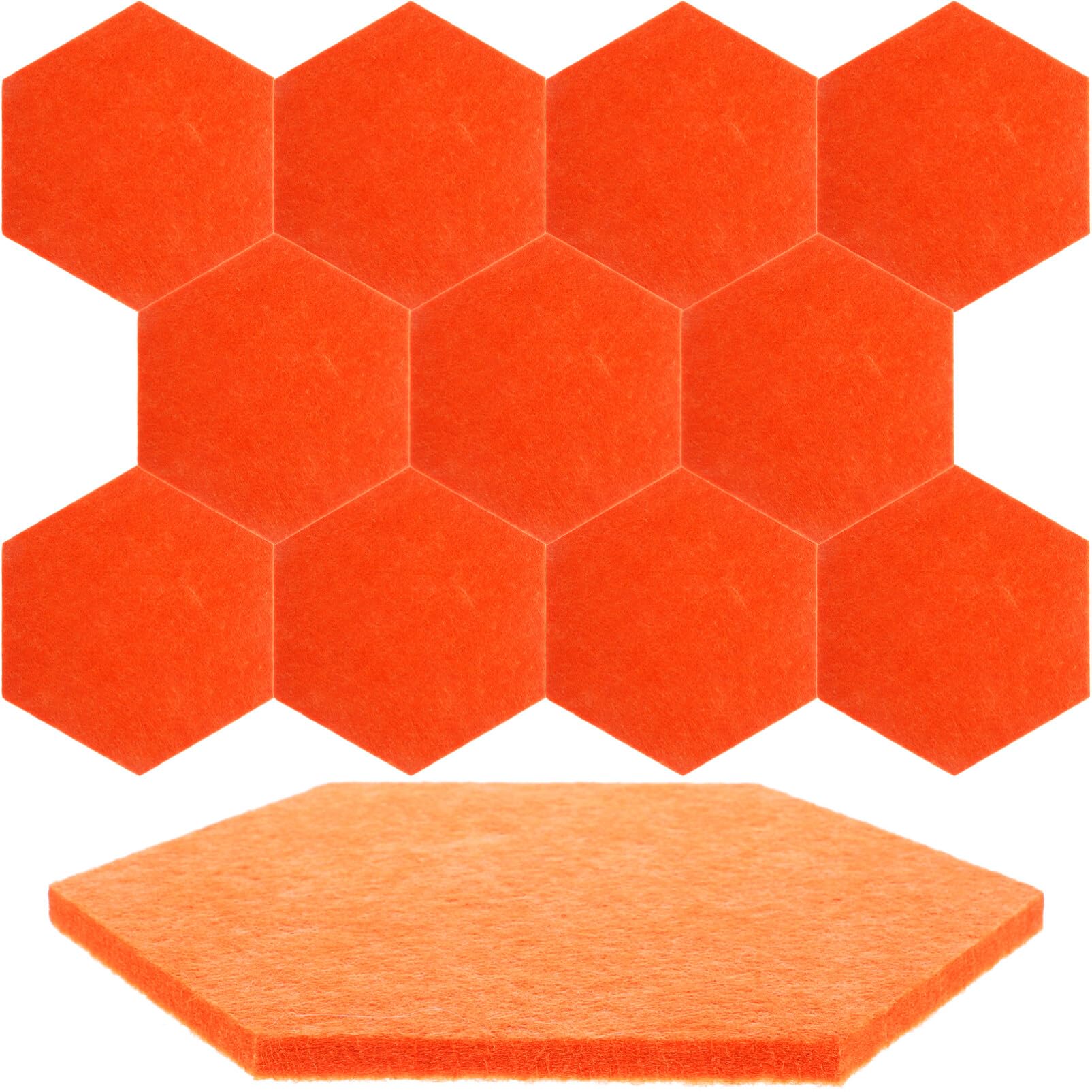 10 Stück Selbstklebende Filz-Pinnwand – Sechseckige Filztafeln Zum Anbringen An Der Wand | Rot, 20x17.5 Cm, Für Notizen & Deko