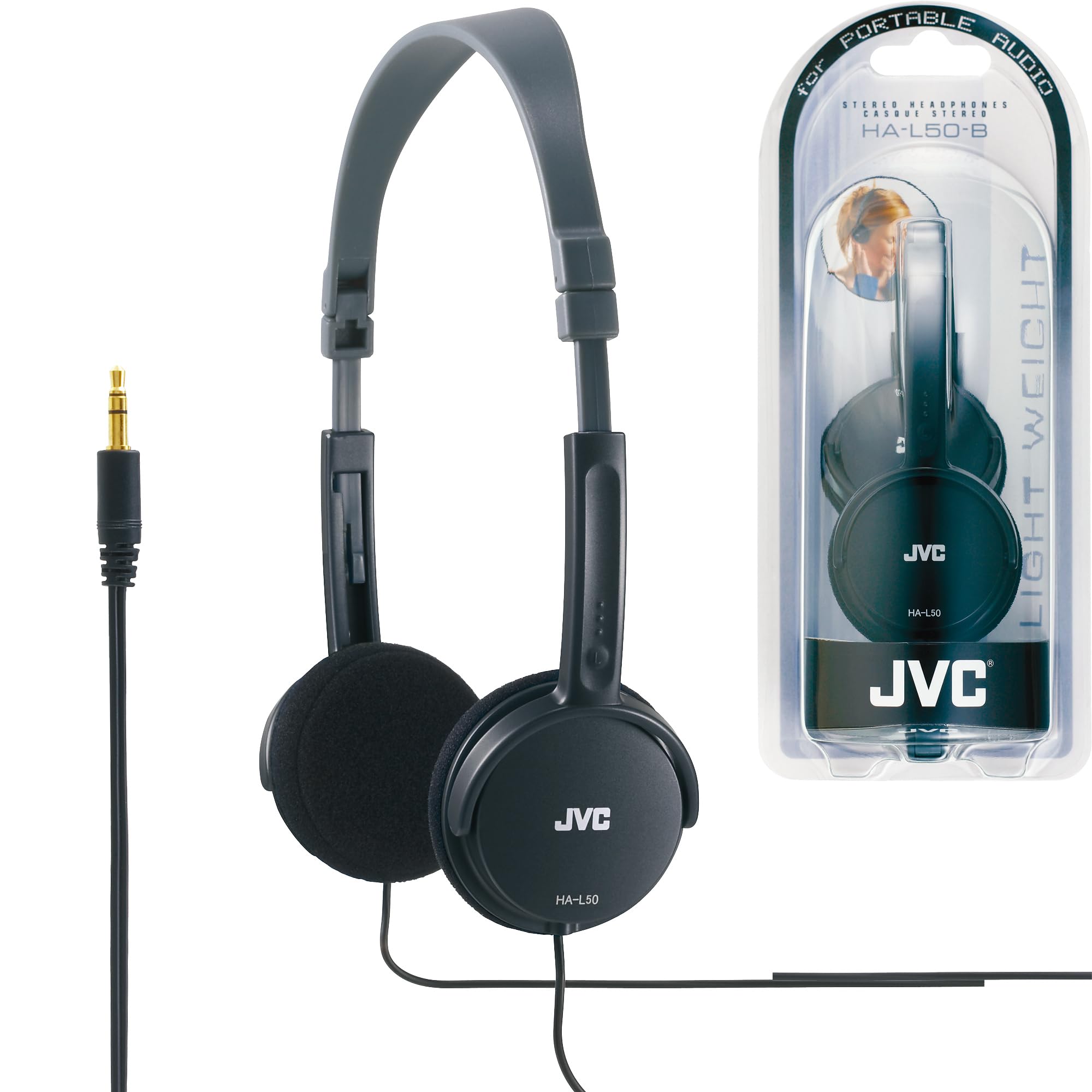 JVC HA L 50 B des écouteurs légers supplémentaires - design pliable noir