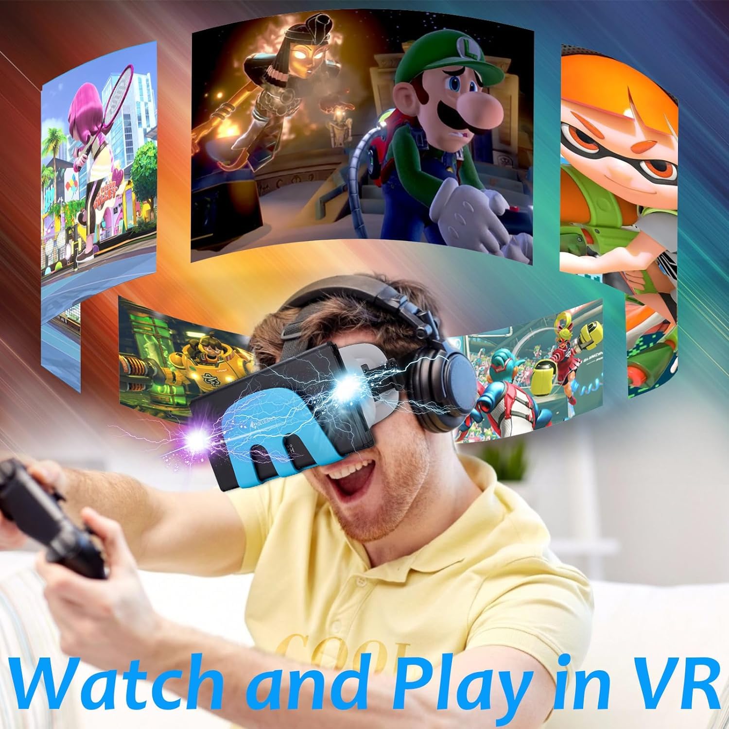 Occhiali 3D VR per Nintendo Switch e Switch OLED Console, Switch VR per Nintendo Switch, Realtà Virtuale Switch Accessori per Giochi VR
