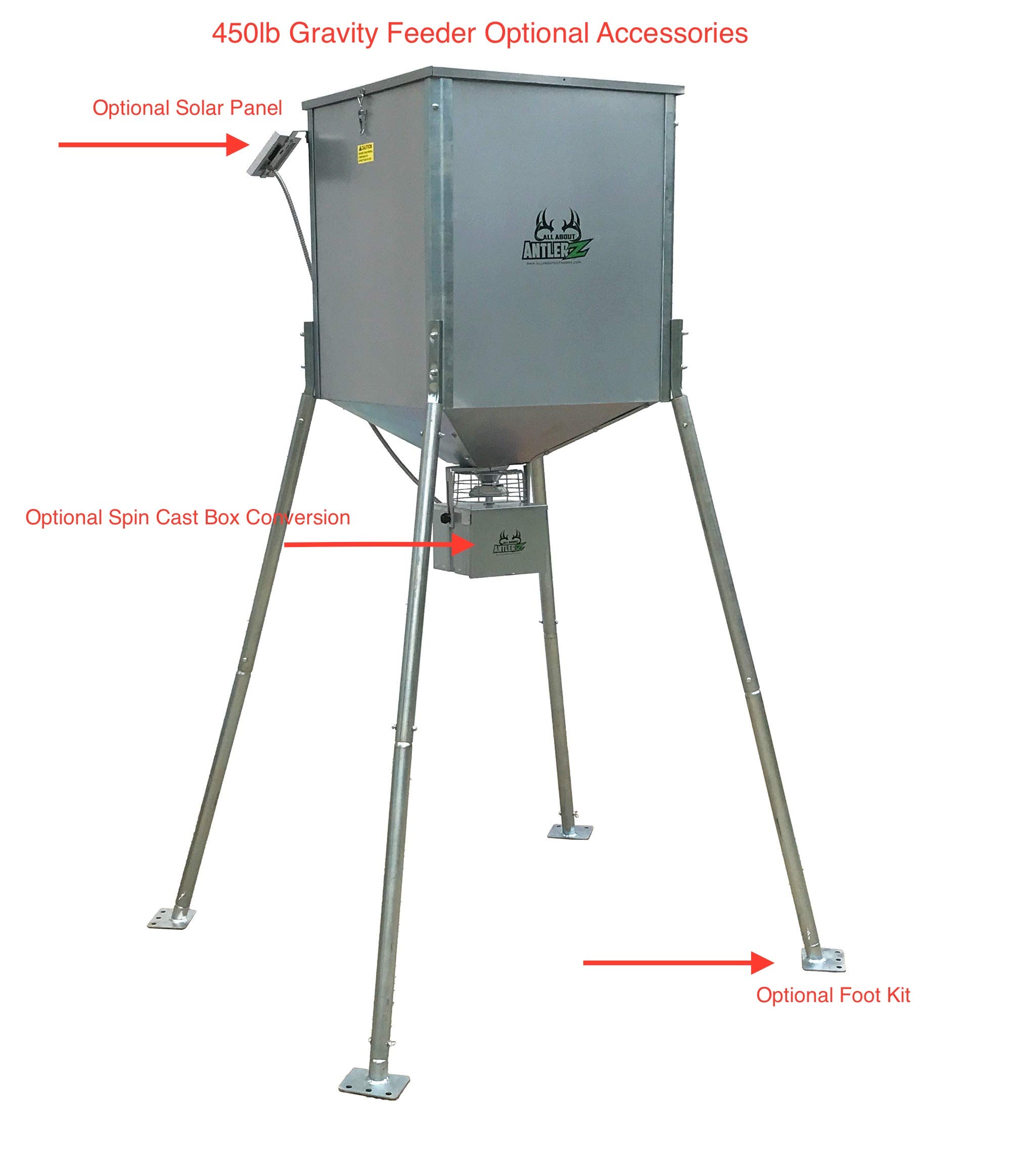 Amazon.com : All About AntlerZ Deer Turkey Hunting Big Game 225lb Gravity  Feeder : Sports & Outdoors