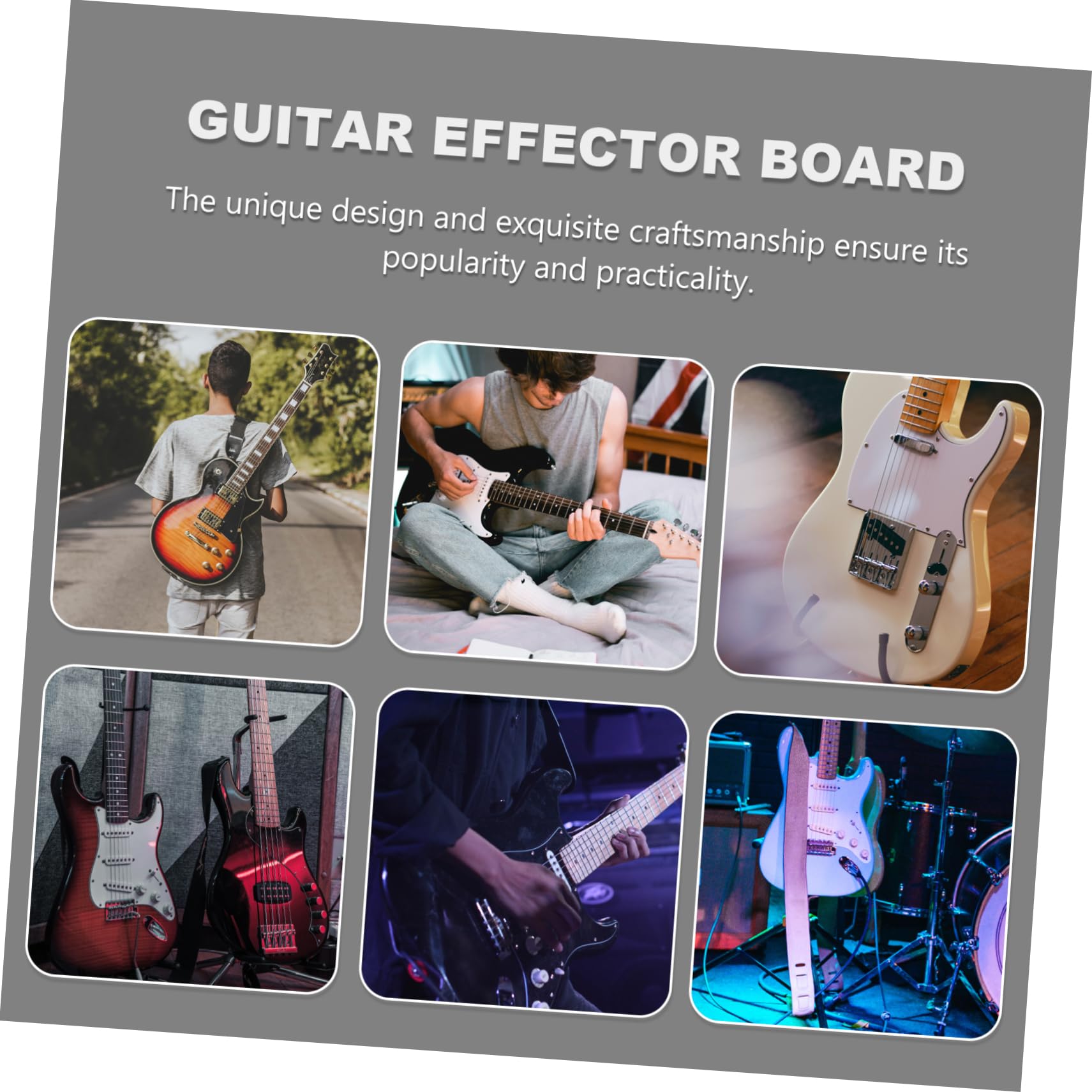 Toddmomy Effector Bracket for Guitar Pedalboard for Electric Guitar Effect Board Holder Black Hard Tough