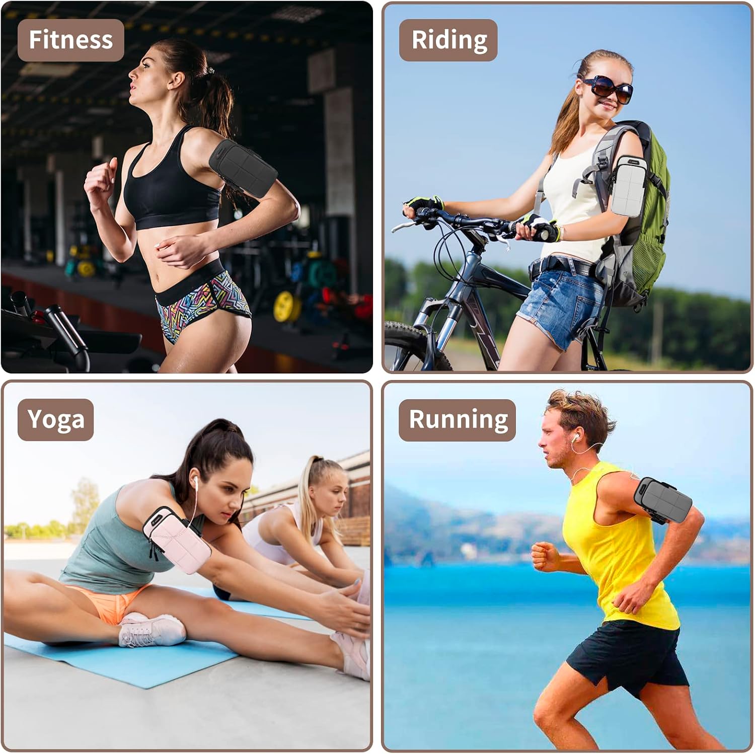 Prime Comfort Phone Arm Bands for Running, Armband Cell Phone Holder for Exercise (Black)