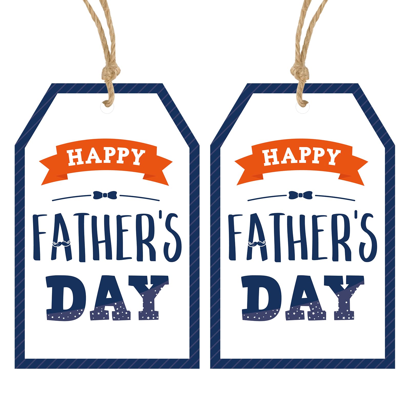 Anwyll Fathers Day Gift Tags - 50Pcs Happy Father's Day Gift Tags with String Personalized Best Dad Hanging Paper Tag Father Thank You Tags for Father Party Decoration Birthday DIY Craft Gift Wrapping — image 1
