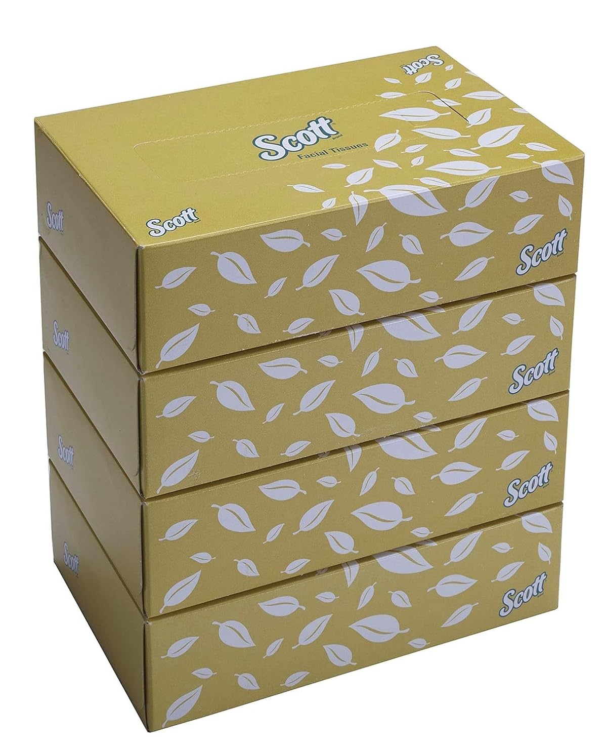 SCOTT ® Facial Tissue Box 60044 - 2 ply Flat Box Facial Tissue - 4 Tissue Boxes