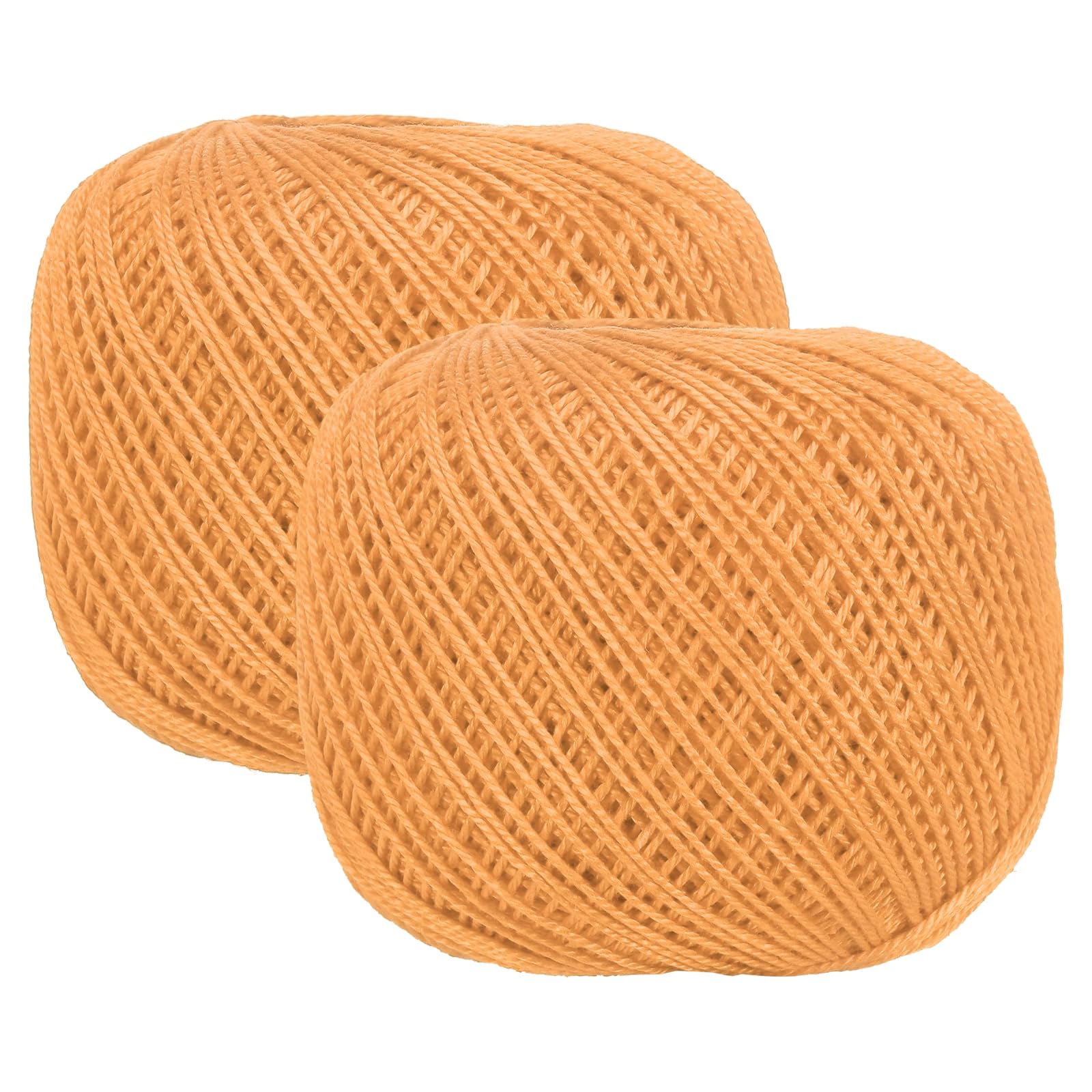 sourcing map 2 Rolls 164 Yards Size 3 Orange Pearl Cotton Crochet Thread Lace Weight Yarn Tatting Thread for Crocheting Knitting Embroidery Sewing
