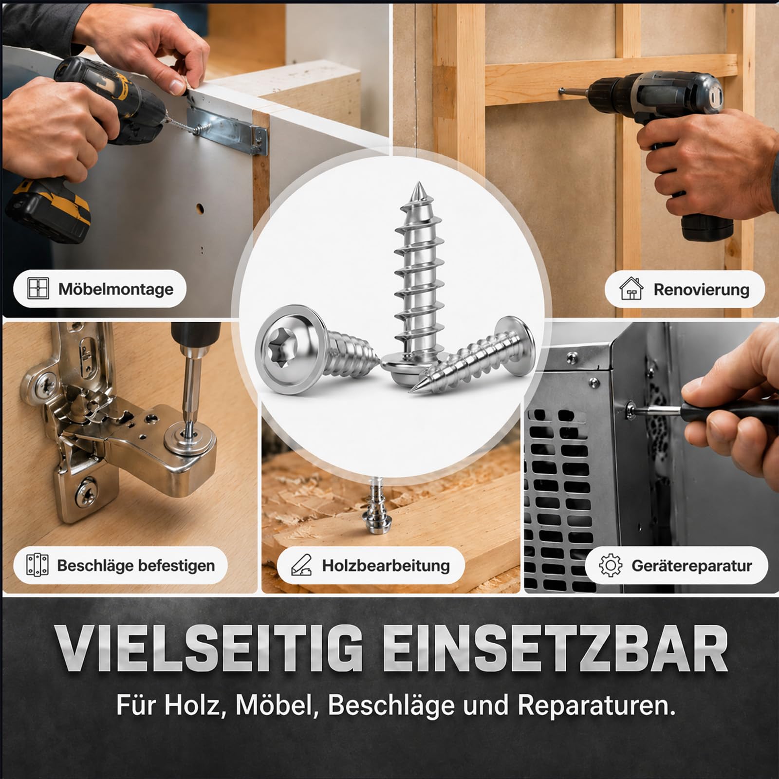 120 sztuk łba talerzowa wkręty do blachy, Torx M4 x 16 mm
