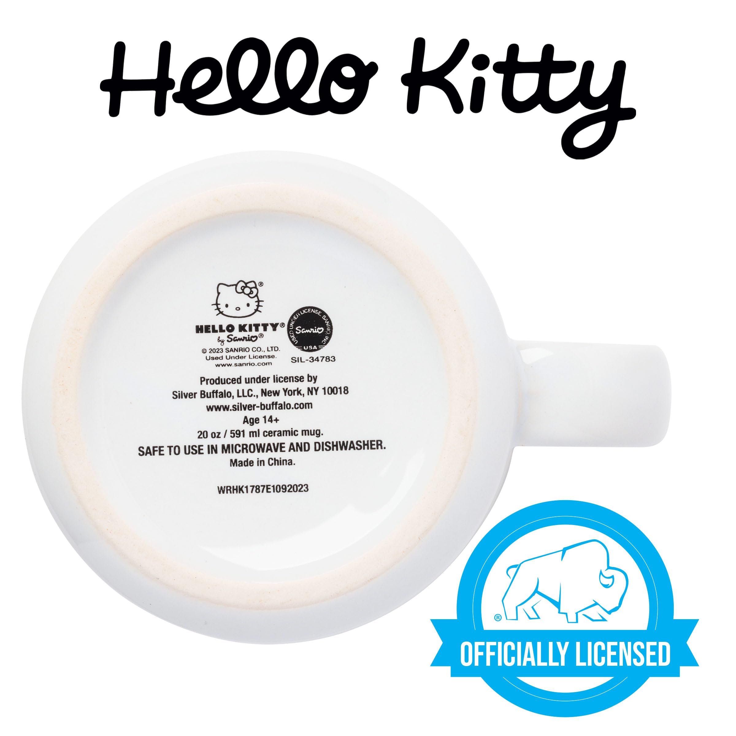 Silver Buffalo Sanrio Hello Kitty Leopard Outfit Keramik Camper Tasse, 590 ml | 0,59 Liter