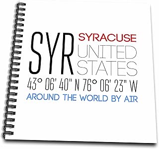 Drawing Book 8 x 8 inch - International airport code SYR, Syracuse, New York, United States Alexis Design - Around The World By Air