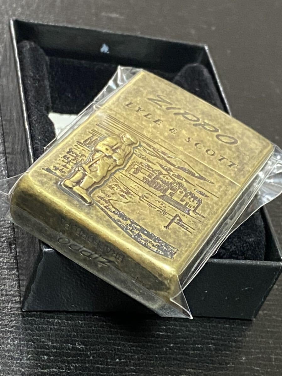 Amazon.co.jp: zippo LYLE&SCOTT 筆記体 ゴールド 立体メタル 特殊加工 