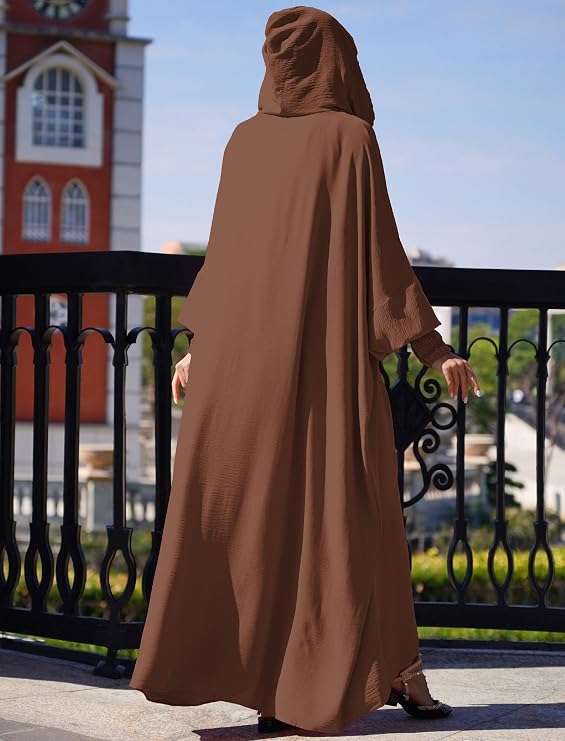 Ramadan Muslim Dresses for Women One Piece Abaya Burkas for Women Hooded Hijab Dress Dubai Islam Robe Turkey Caftan