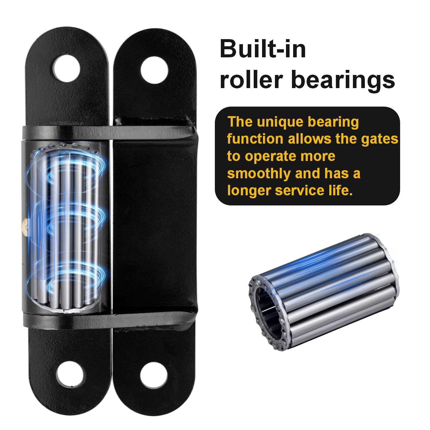 Bisagras de puerta resistentes, 7 pulgadas, carga de 1000 libras, rodamiento giratorio, para puertas grandes de madera y metal