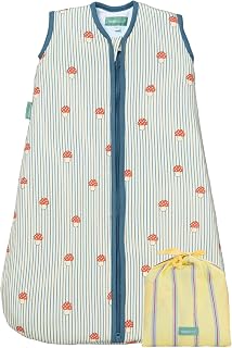 molis&co - Baby Schlafsack ärmellos - Ideal für Frühling und Herbst - Babyschlafsack 1 tog ohne Ärmel - Leicht gepolstert - 100% Baumwolle (Oeko-TEX 100), Premium Qualität - Mushrooms (70 cm)