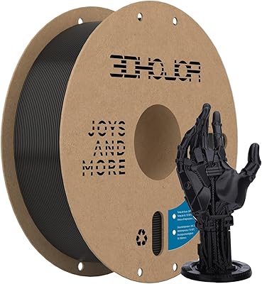 19 – 3DHoJor Update Basic PETG Filament 1.75mm, PETG 3D Printer Filament, 2.2 LBS (1KG) Cardboard Spool, Fit Most FDM 3D Printer, Black