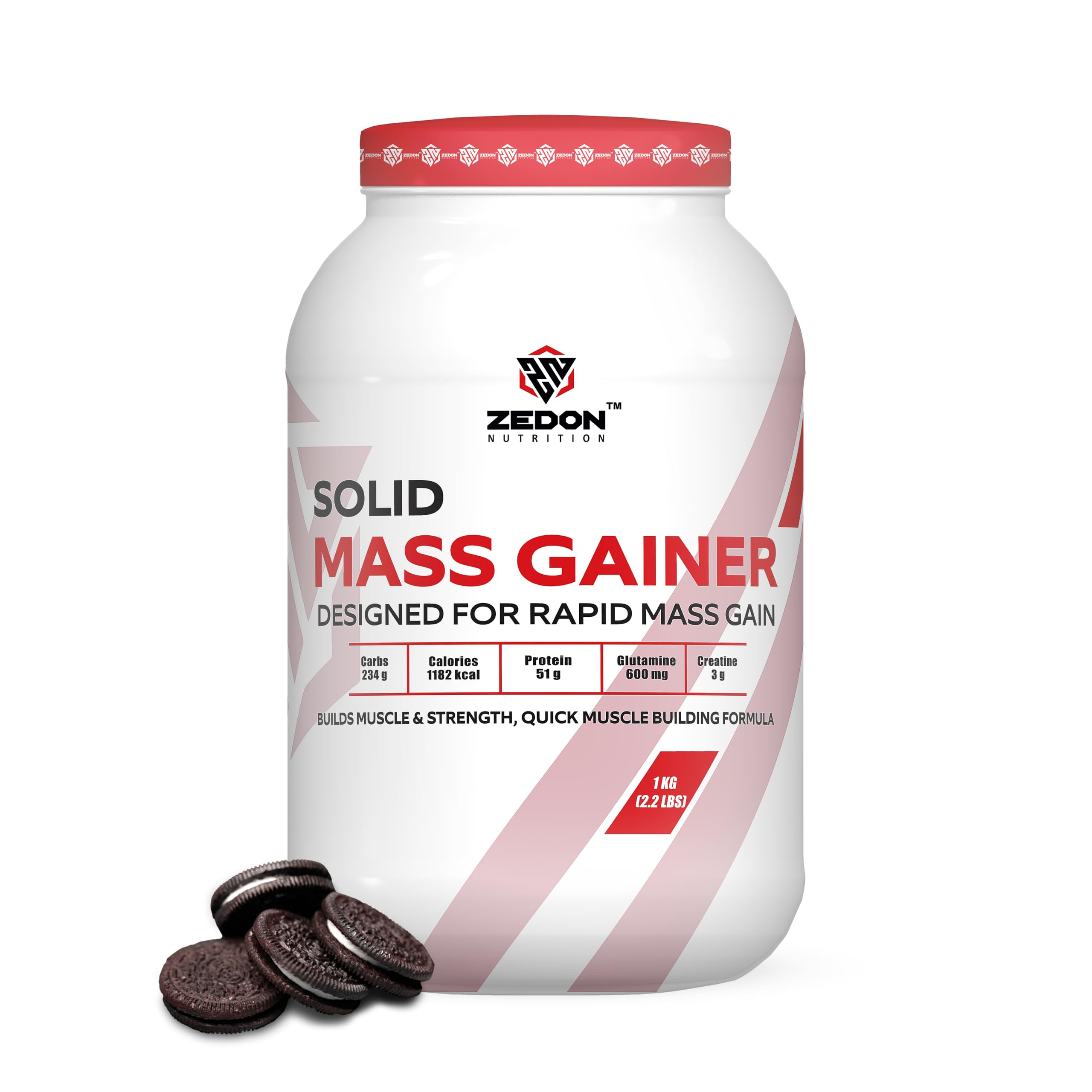 Solid Mass Gainer Whey Protein Powder, Whey Isolate & Concentrate for Muscle Mass Growth,(Cookies & Cream 1KG)-image-30