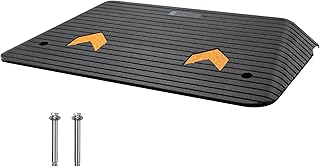 VEVOR Upgraded Rubber Threshold Ramp, 3.5" Rise Door Ramp with 1 Channel, Natural Rubber Car Ramp with Non-Slip Textured Surface, 33069 lbs Load Capacity Curb Ramp for Wheelchair and Scooter