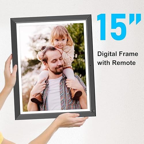 Miniatura 4 de Marco de Fotos Digital Grande con Wi-Fi - Marco de Fotos de 15" 32GB Inteligente con Control Remoto (Sin Pantalla Táctil), Función Completa,