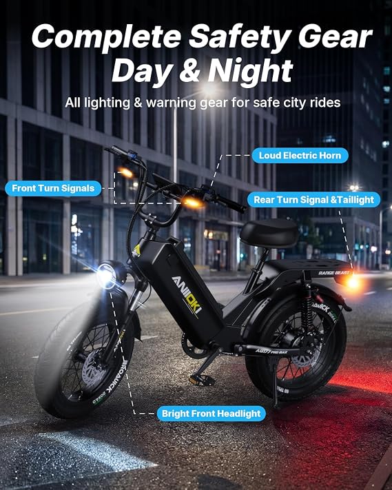 ANIIOKI eBikes for Adults, 200+ Miles Long Range Electric Bike, 28 MPH High Speed Commuting Ebikes, 48V 60AH Electric Bicycles