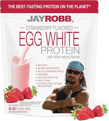 Jay Robb Egg White Protein Powder- Proteína de clara de huevo en polvo baja en carbohidratos Keto vegetariana sin gluten sin lactosa azúcar añadido
