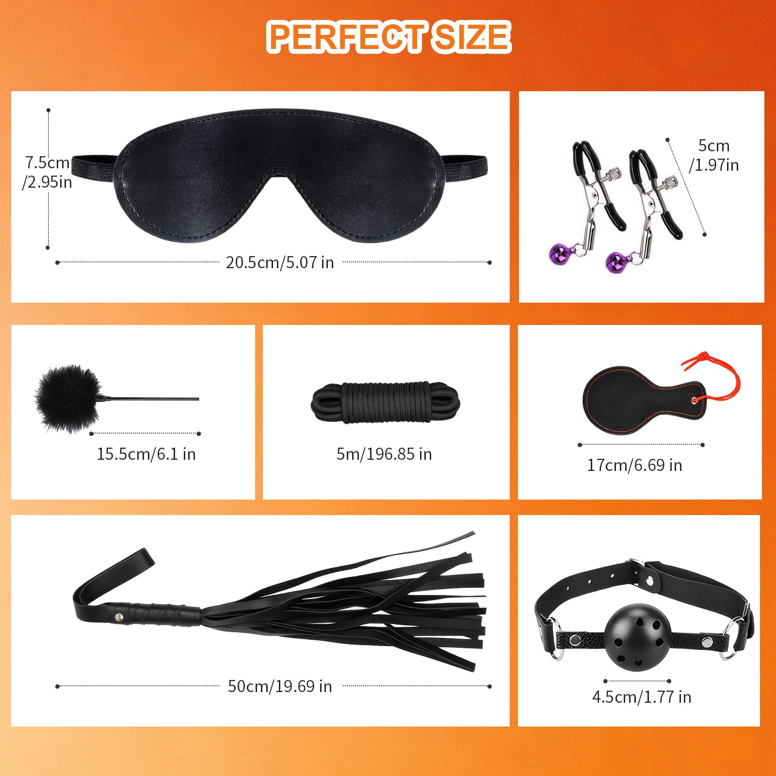 Ninonly SM Bondage Kit Juguetes Sexuales 26Piezas Juguetes Sexuales con Esposas Ajustables,Grilletes para Pies,Látigo,Máscara para los Ojos,Varita de Plumas,Vibrador para Parejas Hombres Mujeres negro