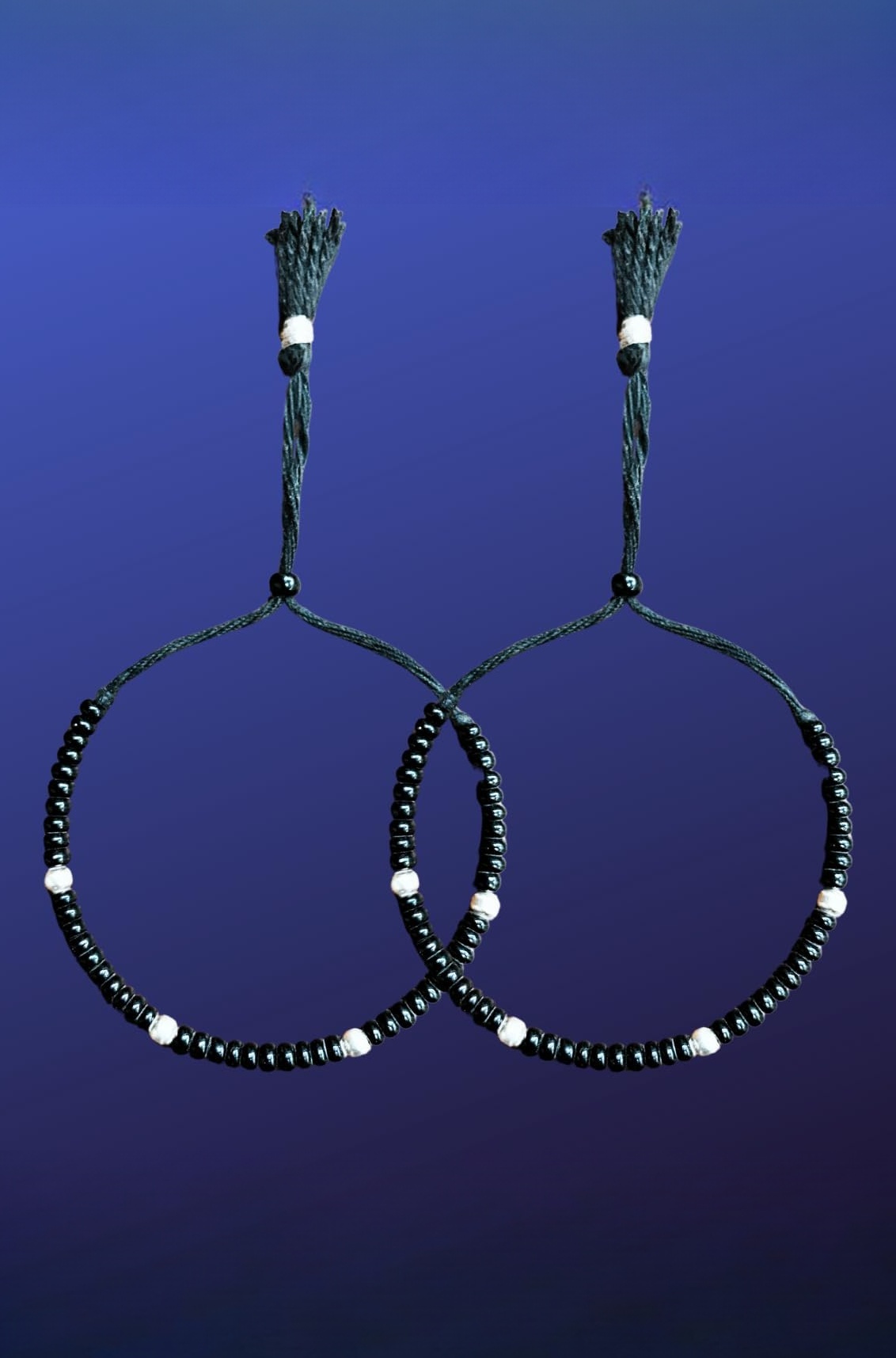 925 Silver Handmade Thread Najariya for New Born Baby | Baby Najariya for Hand and Leg | Thread Anklet & Bracelet for New Born Girls and Boys (4 Ball)