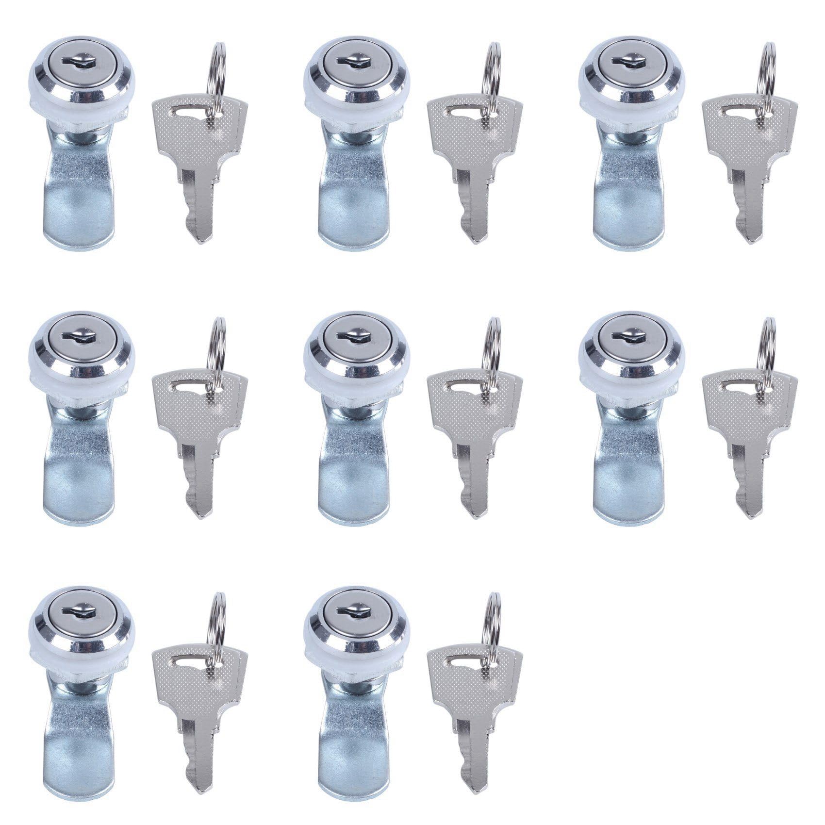 Jnchdghwa As Shown 8X Useful Cam Locks For Lockers,Cabinet Mailbox,Drawers, Cupboards + Keys