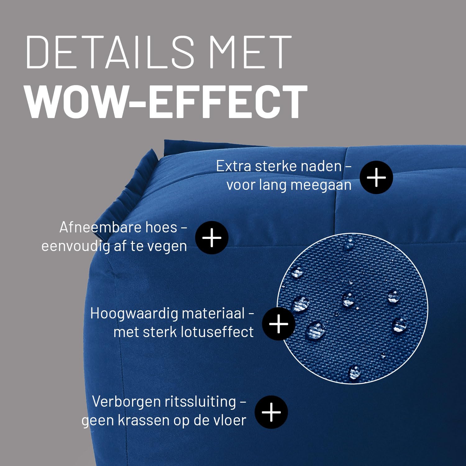 Lumaland CrozyAir Relax-Set XL Opblaasbare stoel hocker zitzak met