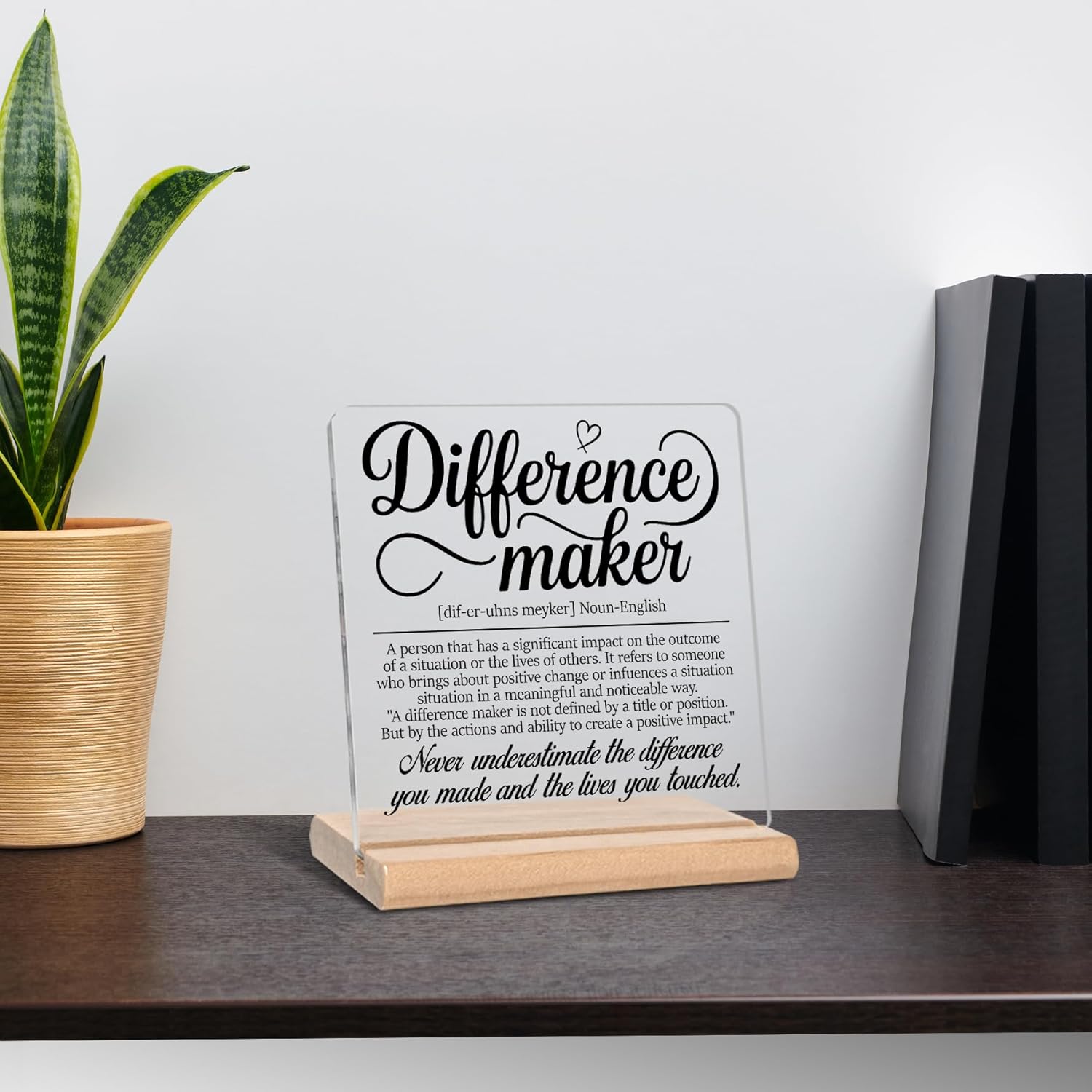 Inspirational Gifts for Coworker, Difference Maker Definition Acrylic Plaque Sign, Thank you Gifts, Therapist Gifts for Boss, Leader, Employee, Manager and Mentor, Office Home Decor for Desk - Image 5