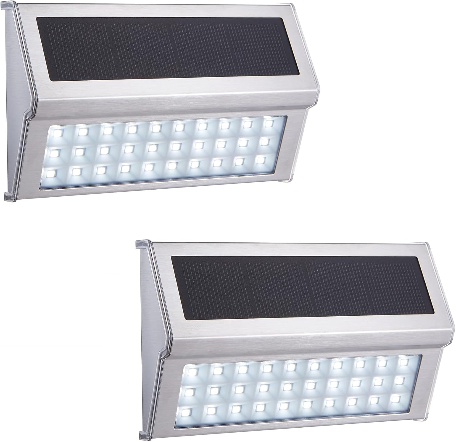 ELELINK Solar Deck Lights Outdoor 30 LED Fence Post Lights Waterproof Step Lighting for Stairway