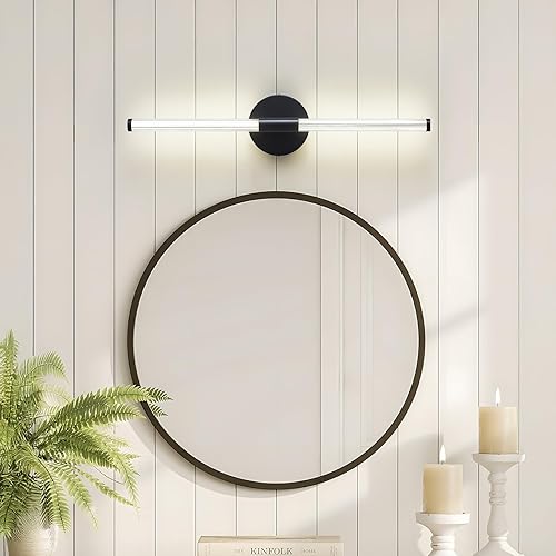 Miniatura 2 de Lámpara LED de baño, moderna luz negra para tocador sobre espejo, lámparas de pared acrílicas para sala de estar, dormitorio, brillo de mesita de