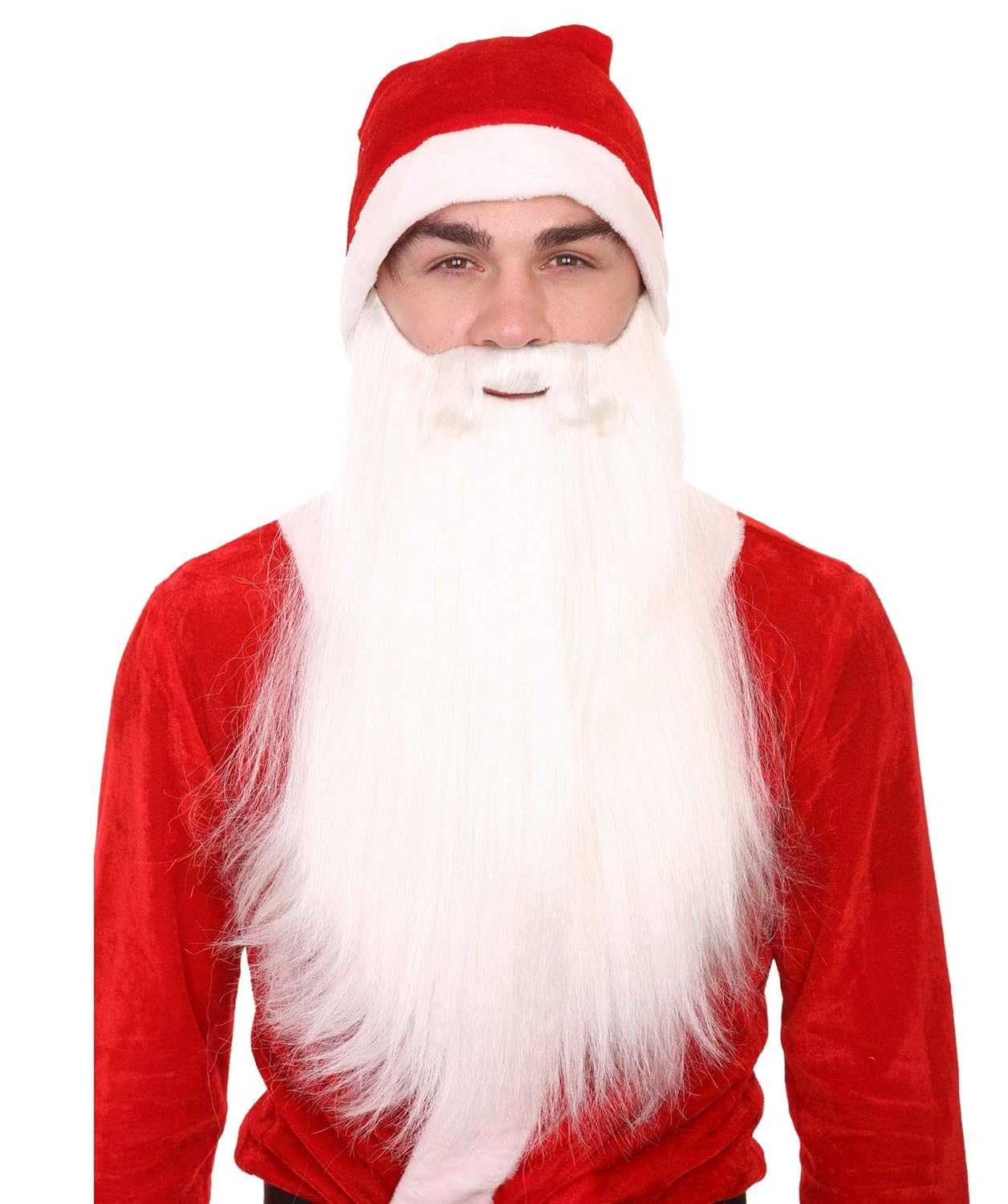 Adult Super Long Santa Claus Beard and Mustache set Flame-retardant Synthetic Fiber HX-015-A