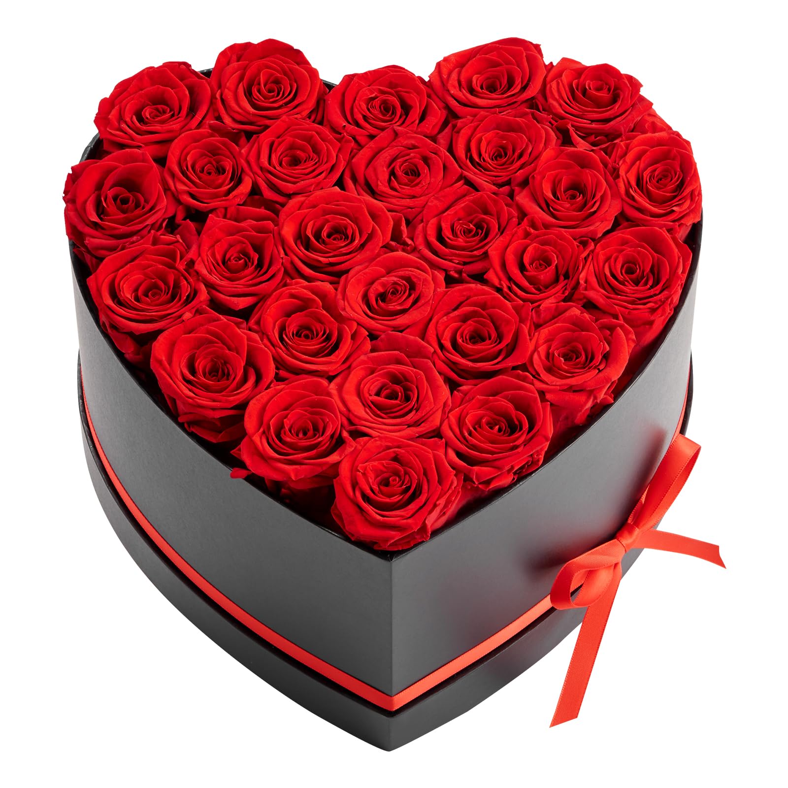 VEVOR 27 Rosas Eternas en Caja con Forma de Corazón, Ramo de Flores Preservadas, Caja de Regalo de Flores para tu Esposa, Madre, Pareja, para Boda, Día de la Madre, San Valentín, Navidad, Rojo