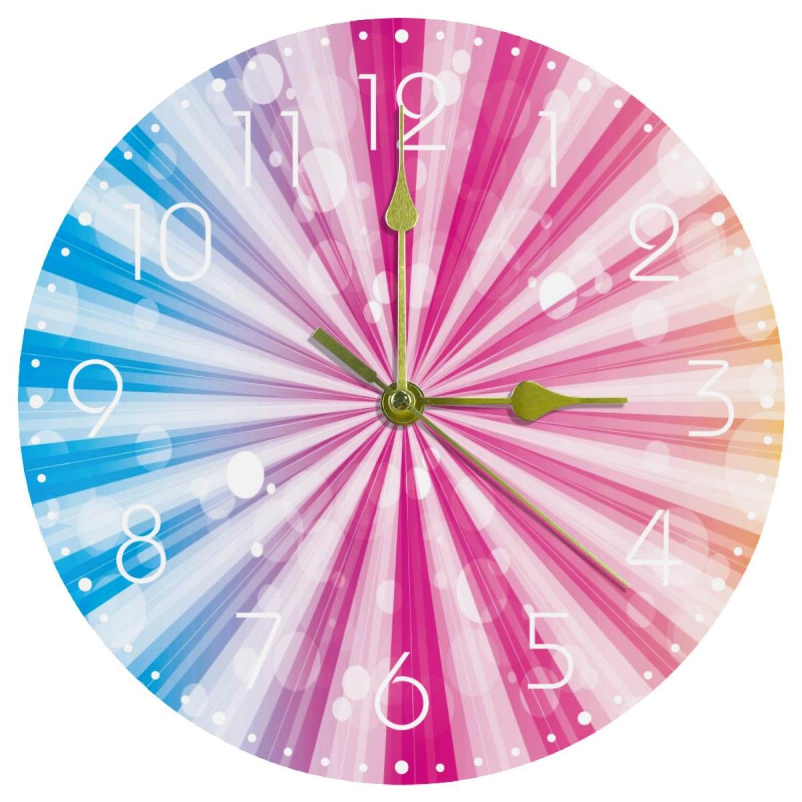 Horloge murale moderne en acrylique coloré arc-en-ciel pour la décoration du salon