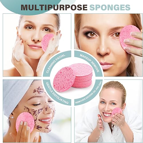 Miniatura 6 de 50 esponjas faciales comprimidas para esteticistas, esponjas cosméticas naturales de spa para limpieza facial, mascarilla exfoliante, eliminación de