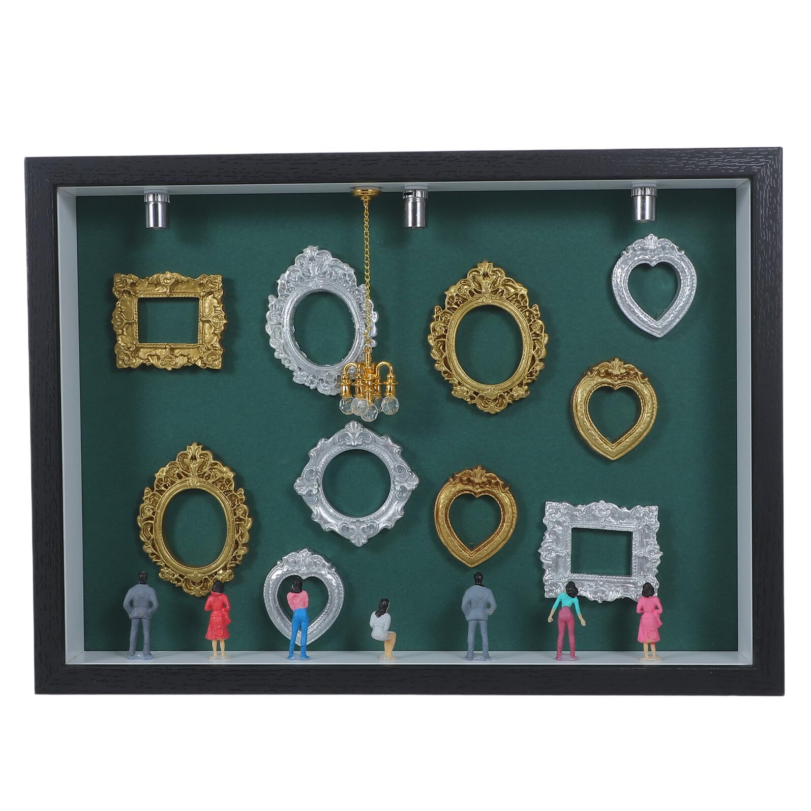 TOYANDONA Mini Drewniana Gablota Typu Shadow Box z Przezroczystą Pokrywą Kompaktowa Ramka Do Zdjęć DIY Idealna Do Ekspozycji Figurek Dekoracji Ślubnych i Domowych Pamiątek